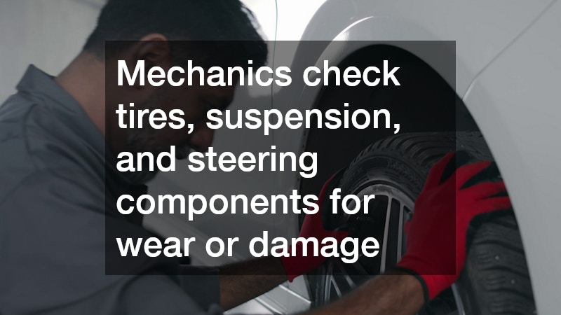 mechanic inspecting a tire